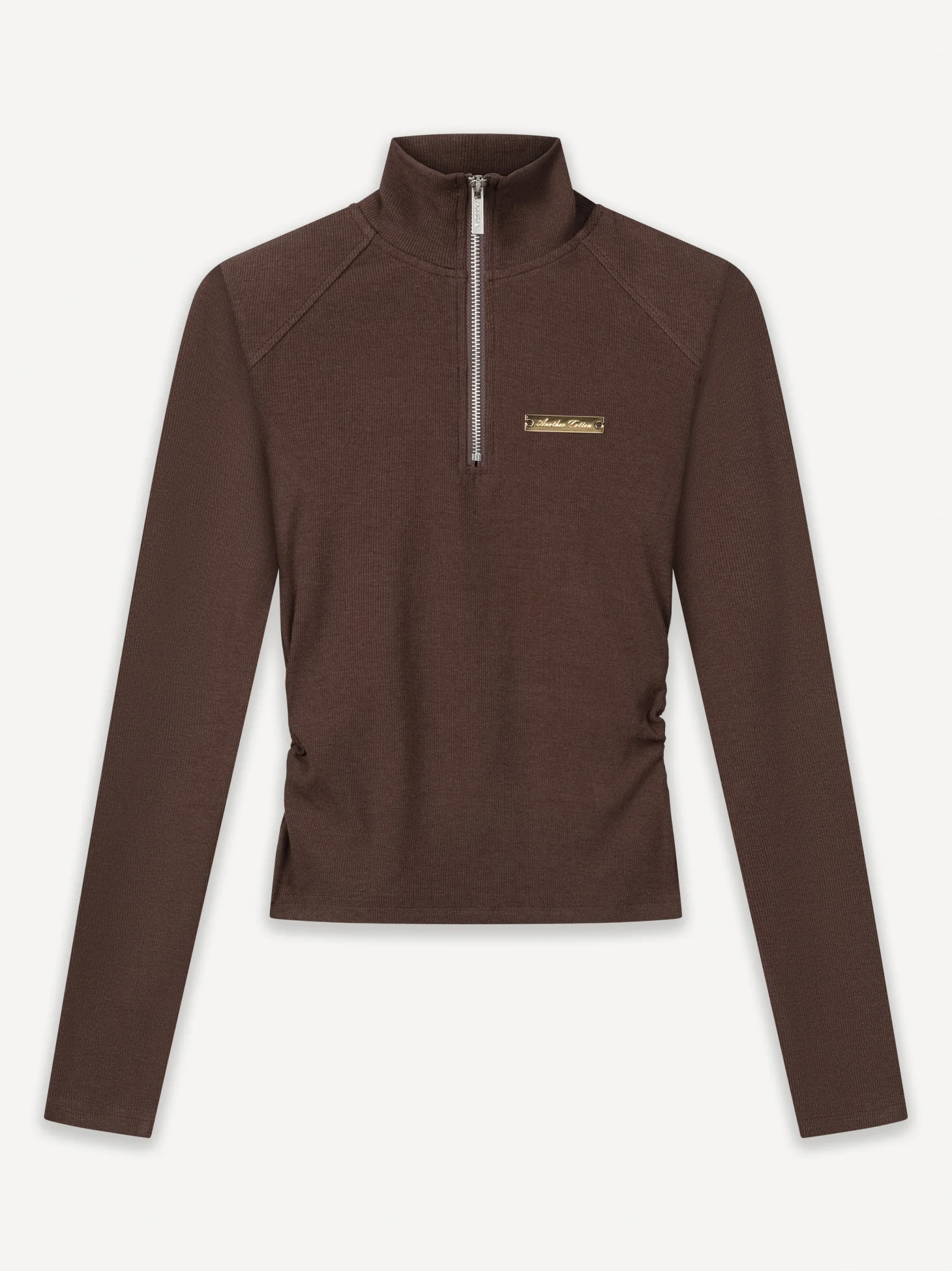 Another Cropped Rib Half Zip Longsleeve